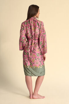 Vintage Pink Silk Blend Kimono Dressing Gown, 2 of 4