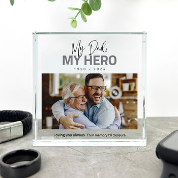 Personalised Memorial Bold Text Photo Crystal Token, 3 of 8