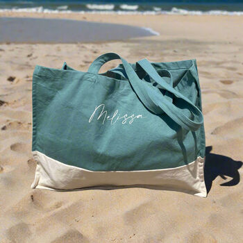 Personalised Square Cotton Beach Bag, 3 of 7