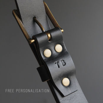 Personalised Black Leather Belt, 7 of 11
