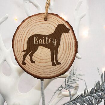 Personalised Dog Silhouette Christmas Tree Decoration, 2 of 8