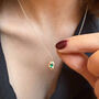 9ct Gold Lab Grown Emerald Pendant, thumbnail 3 of 4