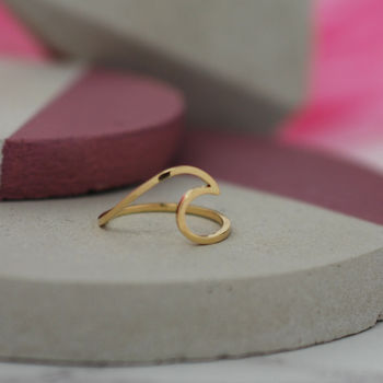 Solid Yellow Gold Wave Ring, 6 of 6