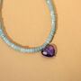 Gemstone Bead Necklace With Amethyst Heart, thumbnail 2 of 6