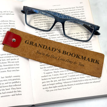 Personalised Message Leather Bookmark For Dad On Father's Day, 3 of 7
