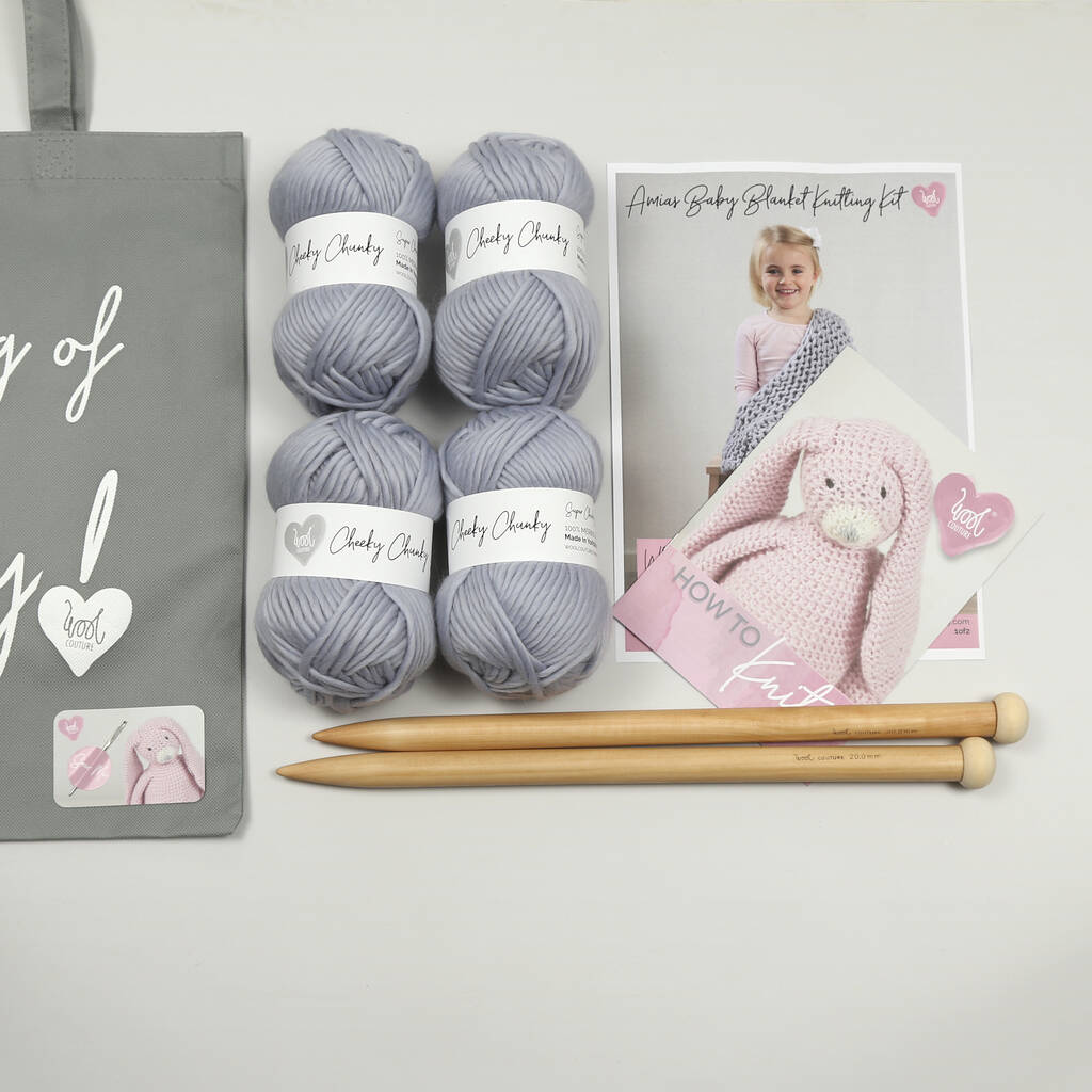 Baby Blanket Knitting Kit By Wool Couture