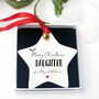 Personalised Daughter Christmas Hanging Xmas Jingle Star, thumbnail 1 of 2