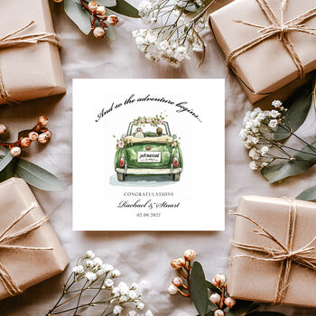 Wedding Card, Just Married Car Design, 2 of 2