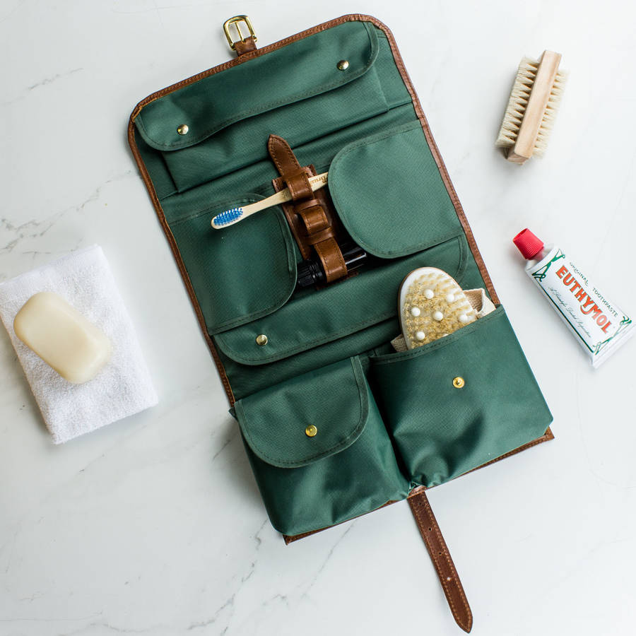 Luxury Leather Wash Roll Wet Pack By Man & Bear | notonthehighstreet.com