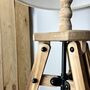 Wooden Tripod Lamp With Linen Shade, thumbnail 3 of 5