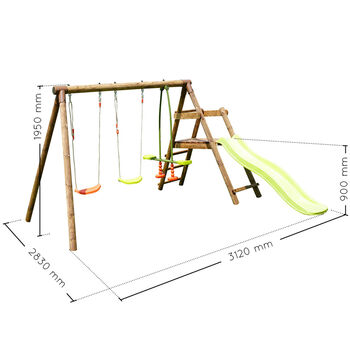 Figue Wooden Swing Set With Slide, 5 of 11
