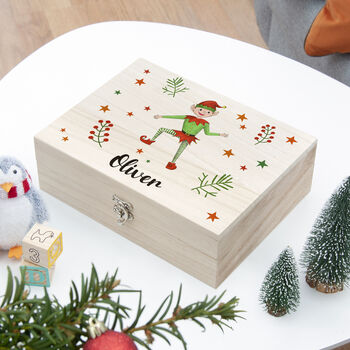 Personalised Boy Elf Christmas Eve Box, 3 of 12