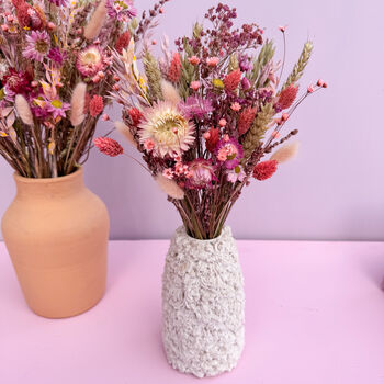 Green And Pink Dried Wildflower Bouquet, 2 of 5