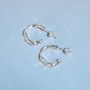 Sterling Silver Molten Hoop Earrings, thumbnail 1 of 7