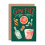 Festive Gin Fizz Recipe Christmas Card, thumbnail 2 of 3