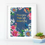 Floral And Gold Mum A3 Print, thumbnail 3 of 4