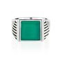 Sacred Universe Men's Green Onyx Signet Ring, thumbnail 2 of 11