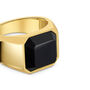 Black Onyx Octagonal Signet Ring 18 K Gold Plated Solid Silver, thumbnail 4 of 4