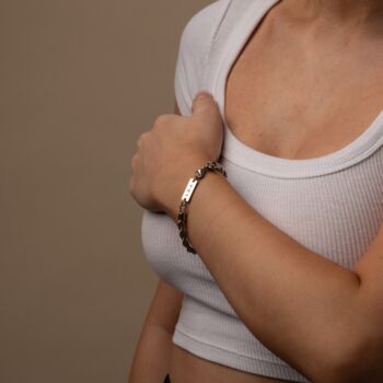 Womens Silver Personalised Rope Bracelet, 4 of 8