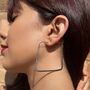 Square Hammered Sterling Silver Hoop Earrings, thumbnail 5 of 6