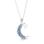 Moon And Star Real Forget Me Not Sterling Silver Pendant Necklace Gold Plated Option, thumbnail 3 of 11