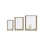 Set Of Three Brass And Glass Pillar Lanterns, thumbnail 2 of 2