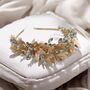 Gold Leaf And Blue Crystal Headband, thumbnail 2 of 5