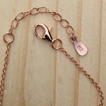 Four Leaf Necklace Rose Or Gold Plated 925 Silver, 4 of 6