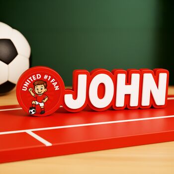 Personalised Red Manchester Namesign, 2 of 3