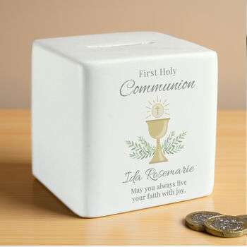 Personalised First Holy Communion Money Box, 3 of 5