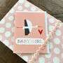 Mini Pink Stork Baby Girl Card, thumbnail 1 of 4
