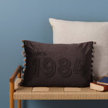 Personalised 40th Birthday Velvet Cushion, 4 of 7