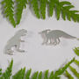 Sterling Silver Dinosaur Earrings, thumbnail 7 of 10