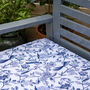 Exotic Birds Blue Water Resistant Garden Bench Seat Pad, thumbnail 5 of 6