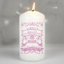 Personalised Pink Papercut Style Pillar Candle, thumbnail 1 of 2