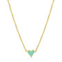 Gold Plated Heart Necklace With Mint Enamel, thumbnail 1 of 3
