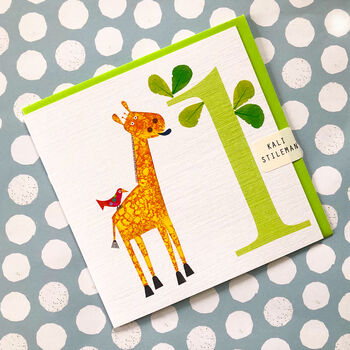 One Giraffe 1st Birthday Card, 3 of 5