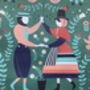 Tea Towel 100% Cotton Welsh Folk Art Design, thumbnail 2 of 12