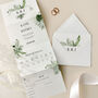 Tropical Leaf Concertina Wedding Invitations, thumbnail 1 of 4