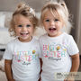 Colourful Floral Big Sister Personalised T Shirt, thumbnail 1 of 2