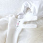 Cashmere 'Bunny' Baby Blanket With Personalised Name, thumbnail 7 of 12