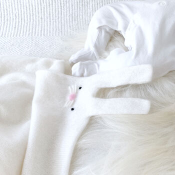 Cashmere 'Bunny' Baby Blanket With Personalised Name, 7 of 12