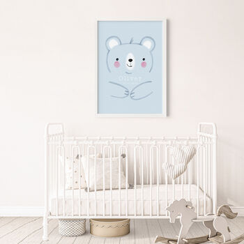 Cute Bear Personalised Name And Date Print, 10 of 10