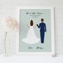 Bride And Groom Portrait Print, thumbnail 1 of 4
