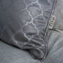 Handmade Repurposed Fabric Silver Shimmer Cushion, thumbnail 3 of 4