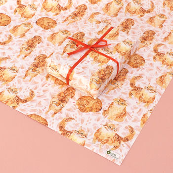 Ginger Cat Eco Recycled Wrapping Paper Pack, 2 of 2