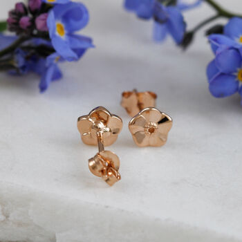 Tiny Forget Me Not Gold Vermeil Studs, 6 of 12