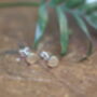 Madison Silver Button Earrings, thumbnail 1 of 3