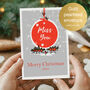 'Message In A Bauble' Hand Drawn Christmas Card With Your Message, thumbnail 1 of 4