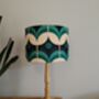 Blue Geometric Retro Floral Design Handmade Lampshade Table Floor Or Ceiling Pendant, thumbnail 4 of 10